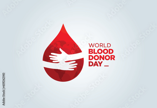 World Blood Donor Day vector background. Blood donation awareness poster design. Hemophilia or blood cancer day concept