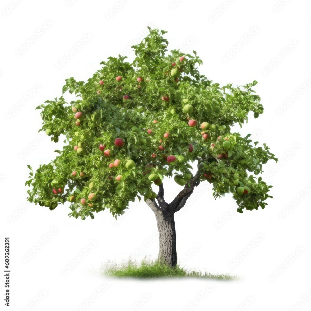 tree isolated on white, generative ai tree isolated on white, generative ai