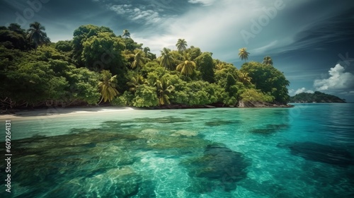 tropical paradise island made with generative ai