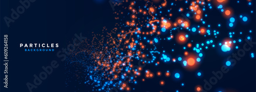 shiny and abstract technology particle wallpaper for visualization