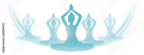 international yoga day event banner with meditation posture design