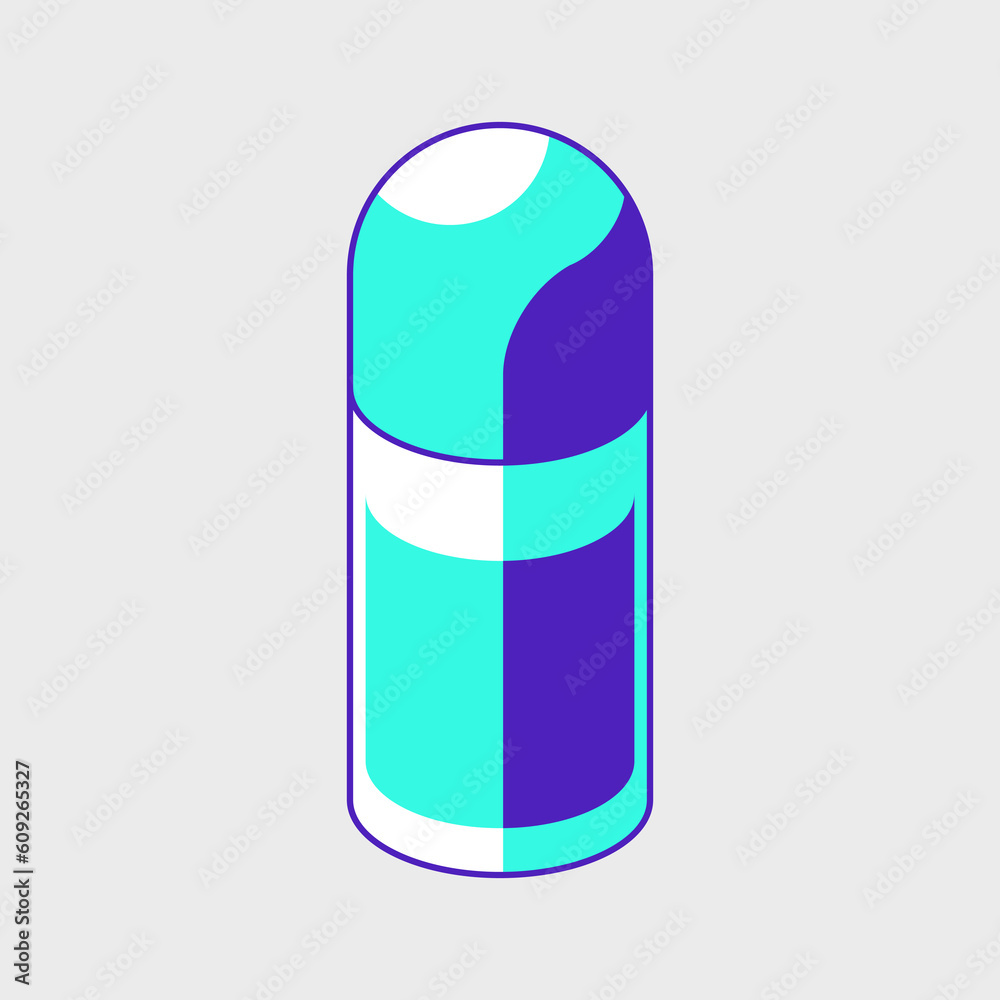 Roll on deodorant isometric vector illustration