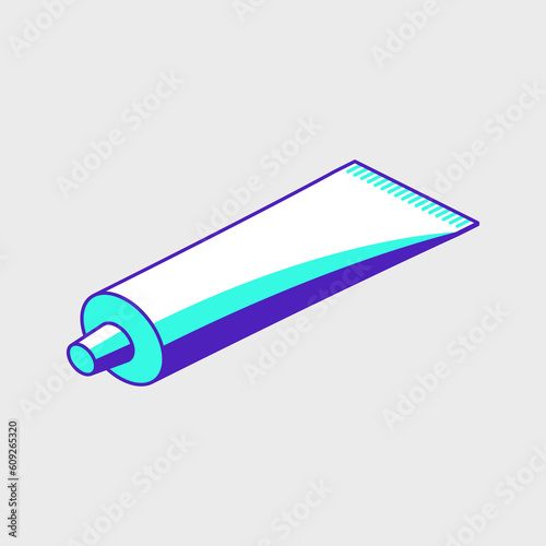 Toothpaste isometric vector illustration