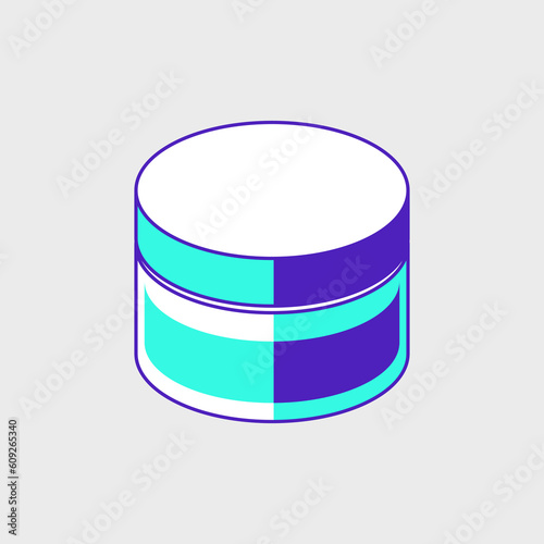 Cosmetic jar isometric vector illustration