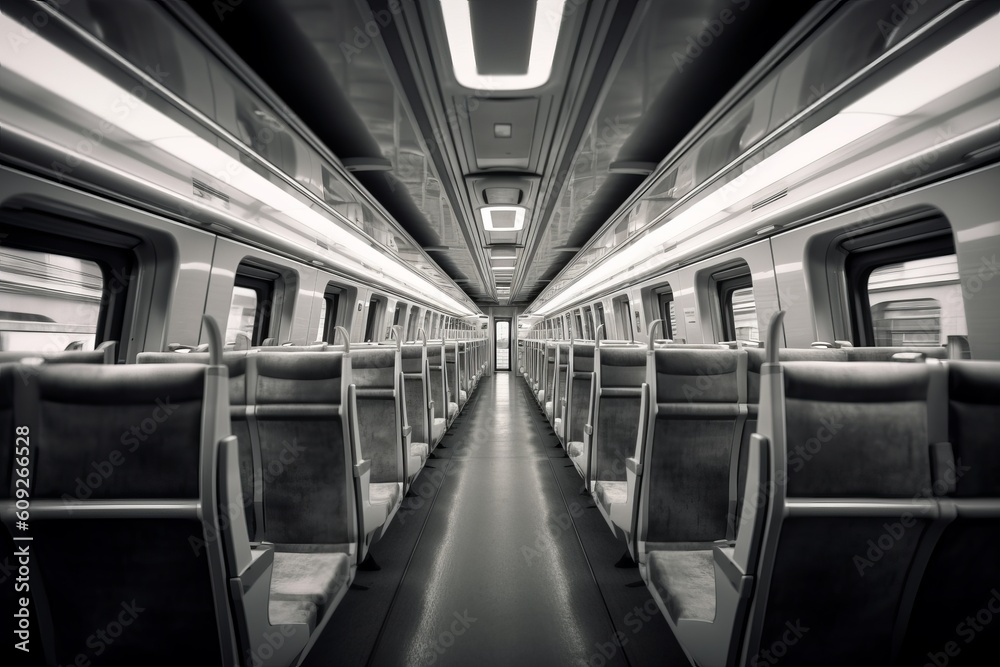 Fototapeta premium 電車の車内,Generative AI AI画像