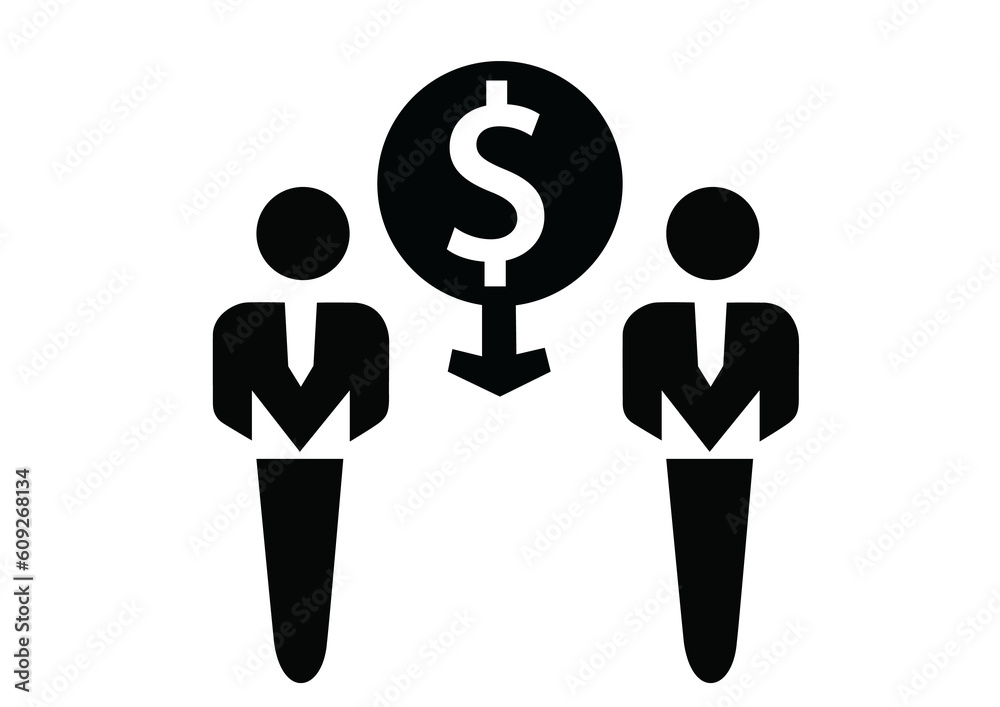 Obraz premium Businessman vector icon with dollar sign