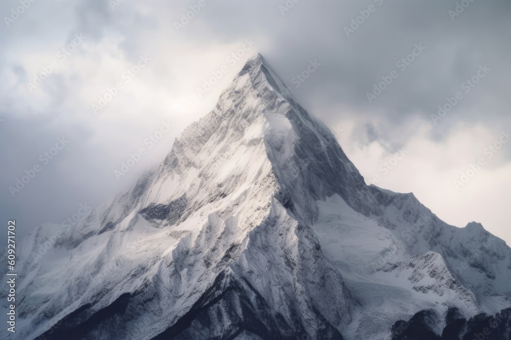 snow covered mountains in winter made with generative ai