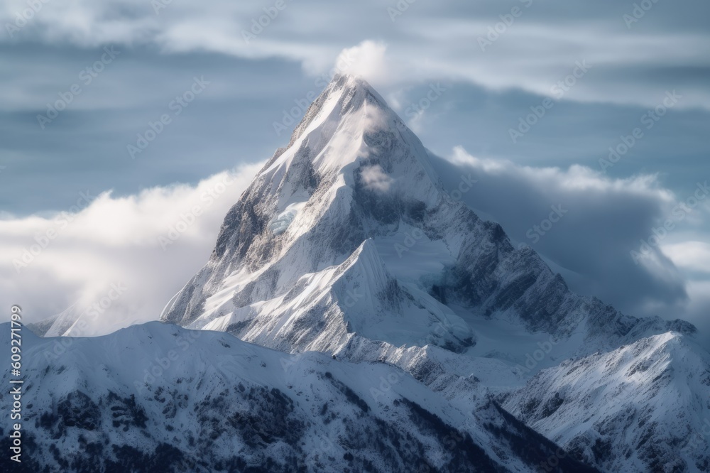 snow covered mountains made with generative ai