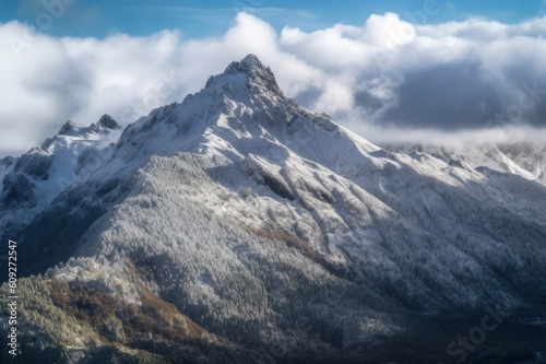 snow covered mountains in winter made with generative ai © dirgananda