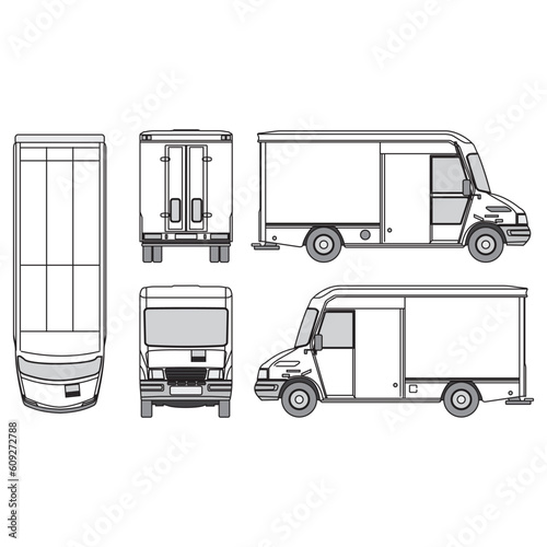 outline of van, minibus part 156