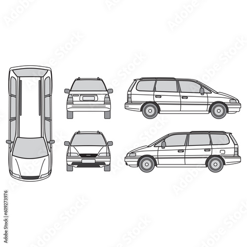 outline of van, minibus part 146