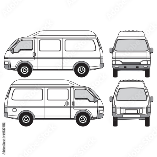 outline of van, minibus part 144