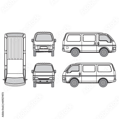 outline of van, minibus part 145
