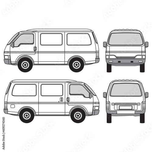outline of van, minibus part 143