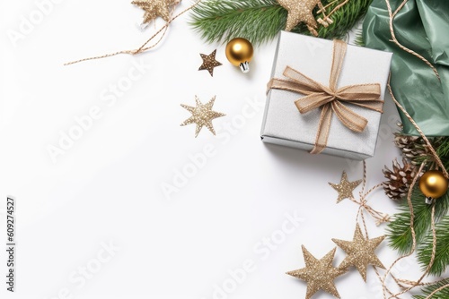 Christmas Surprise Gift Box Backgroud Generative AI