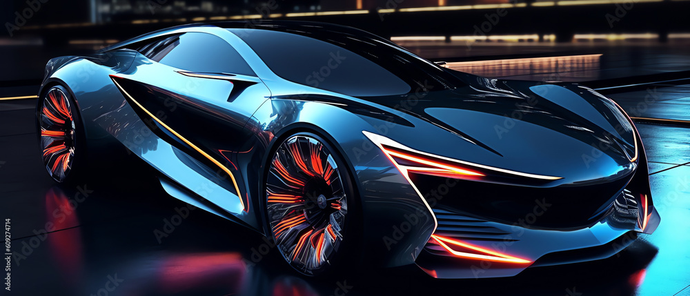 Beautiful futuristic car, AI generated