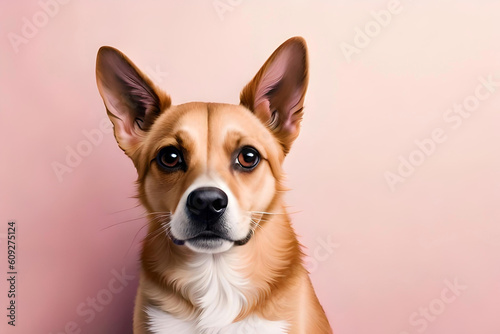 cute dog on pink background © Beste stock