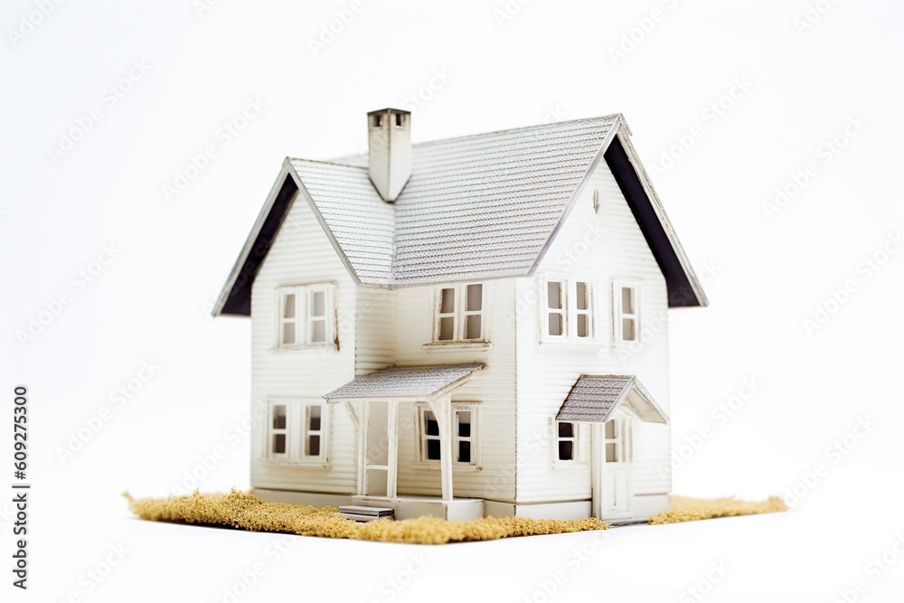 house on a white background generative AI. house on a white background generative AI.