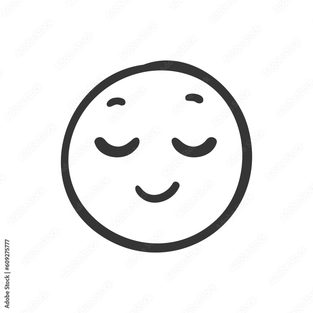 Fototapeta premium Hand drawn emoticons Cute expression faces for sending emotional messages.