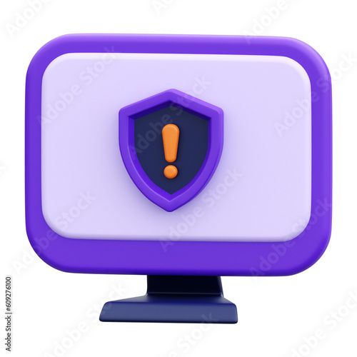 3D Cyber Security System Icons