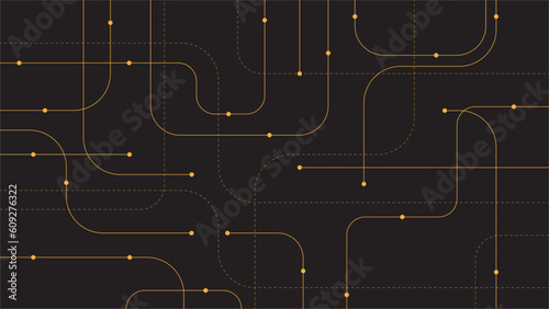 Abstract connect lines and dots circuit, simple technology graphic background, vector design network technology and connection concept. (ID: 609276322)