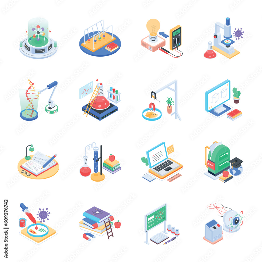 Set of Scientific Study Isometric Icons
Set of Scientific Study Isometric Icons