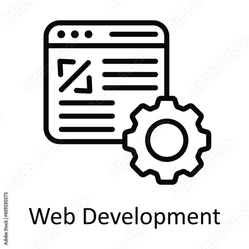 Web Development  Vector   outline Icon Design illustration. Digital Marketing  Symbol on White background EPS 10 File
