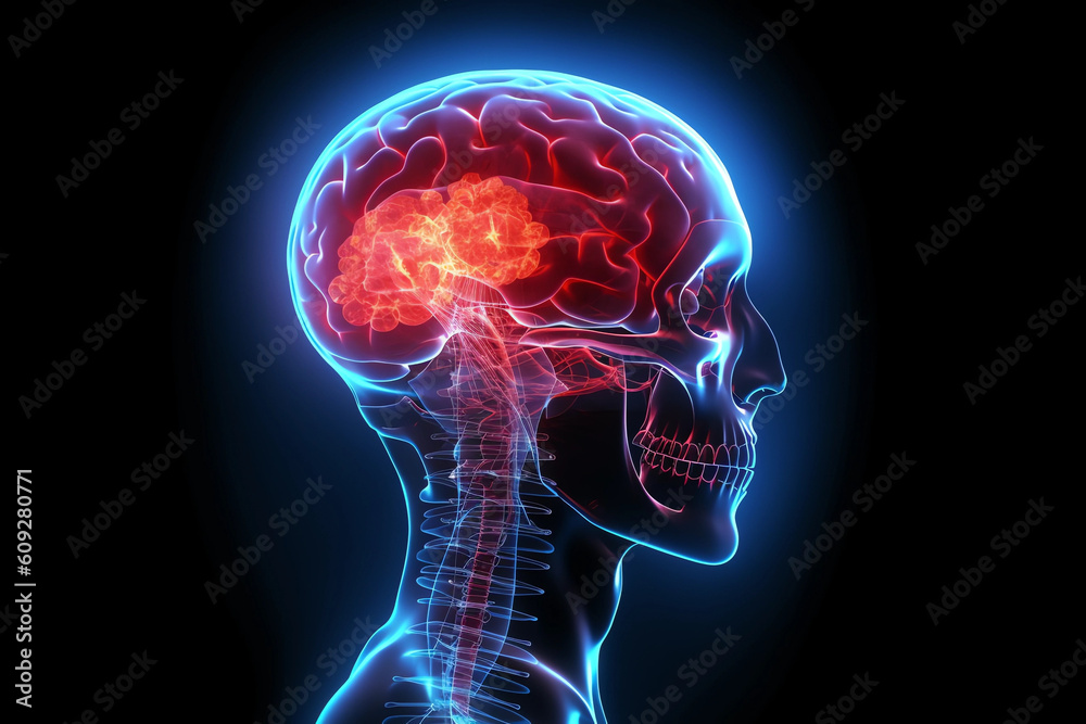 Brain cancer, tumor, abnormal cells. Generative AI.
Brain cancer, tumor, abnormal cells. Generative AI.