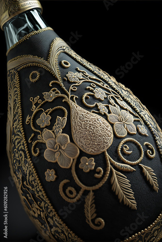 Ornate and Floral Decorated Bottle