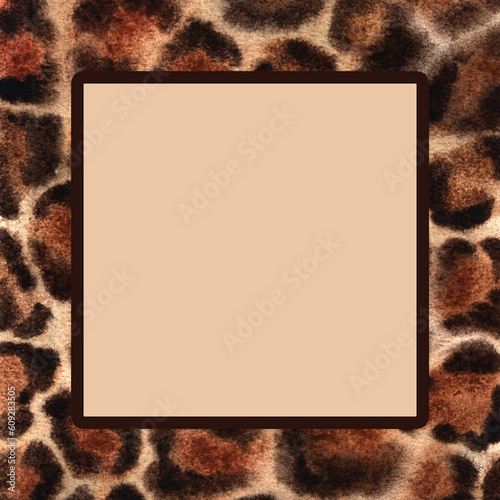 Leopard print banner with place for text