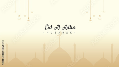 minimalistic and trendy banner and poster background for eid al adha celebration for muslims