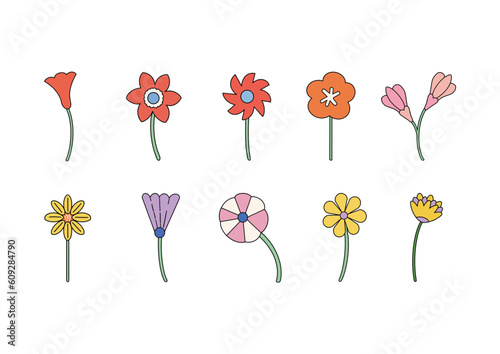 Pop Retro Groovy Flower