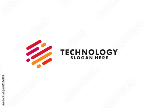 Pixel technology logo designs concept vector, Network Internet logo design template