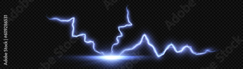 Abstract flash of light with elements of electric discharge, lightning. High current, power. Vector illustration of an overlay on an isolated Background.