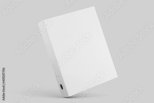 hardcover corporate office binder folder book realistic mockup template in leaning position white gray background 3d clay rendering illustration
