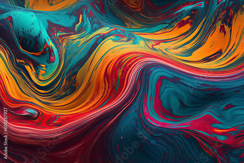 Natural luxury abstract fluid art painting using the alcohol ink technique to produce colorful waves and swirls.AI Generative