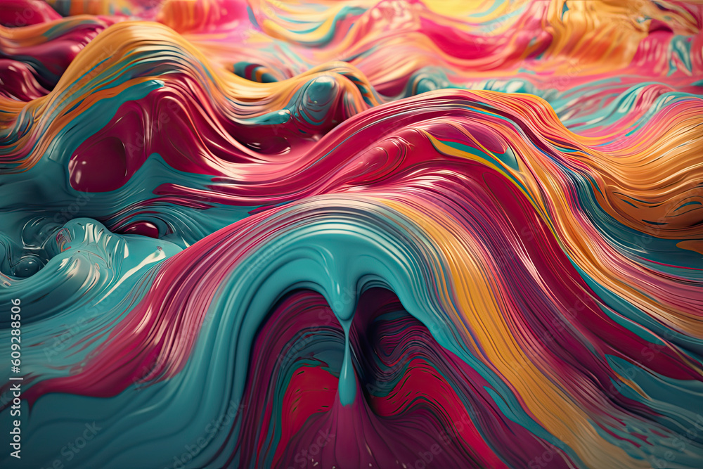 Natural luxury abstract fluid art painting using the alcohol ink technique to produce colorful waves and swirls.AI Generative