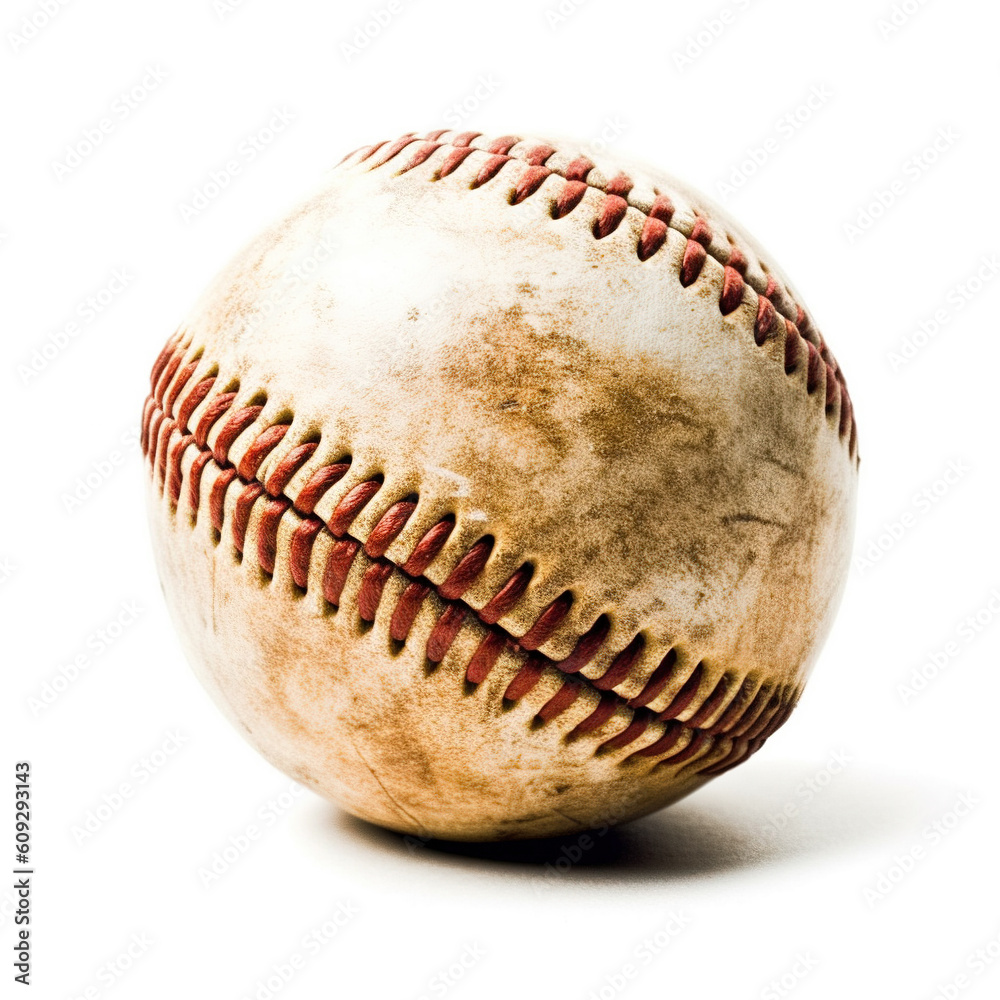 Baseball on white background. Generative AI Baseball on white background. Generative AI