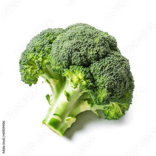 Broccoli on white background. Generative AI