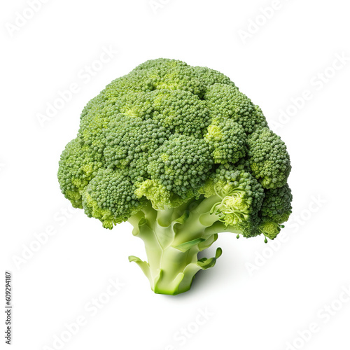 Broccoli on white background. Generative AI