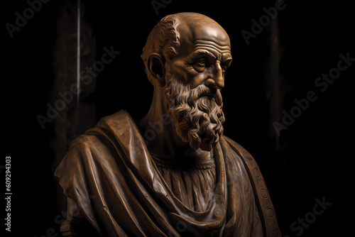 Hippocrates, Greek physician, considered an important figure in the history of medicine. Generative AI.
