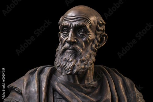 Hippocrates, Greek physician, considered an important figure in the history of medicine. Generative AI.
 photo