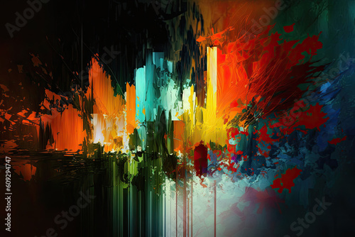 Generative AI illustration digital abstract impressionism painting © veneratio