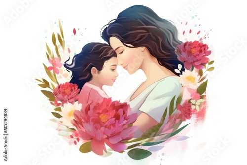 Mothers day spring background. Generate Ai