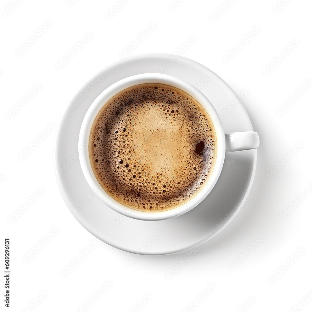 Cup of coffee on white background. Generative AI Cup of coffee on white background. Generative AI