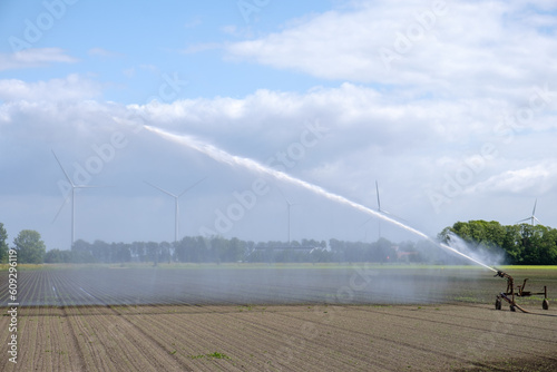 Irrigation of a field in Flevoland || Beregenen van een akker in Flevoland photo