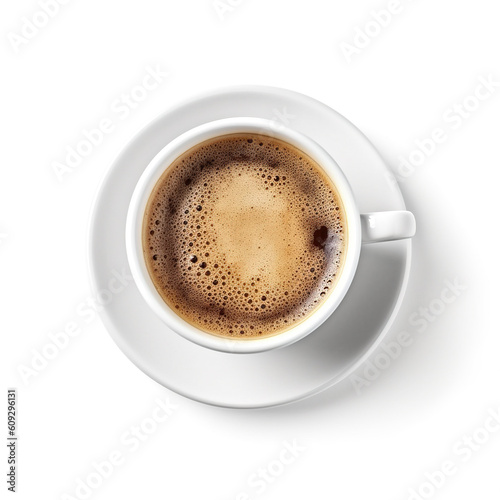 Cup of coffee on white background. Generative AI