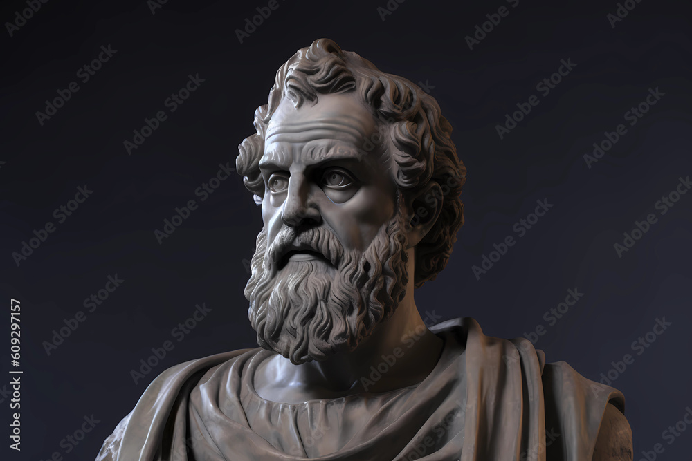 Parmenides of Elea, pre-Socratic Greek philosopher. Generative AI.