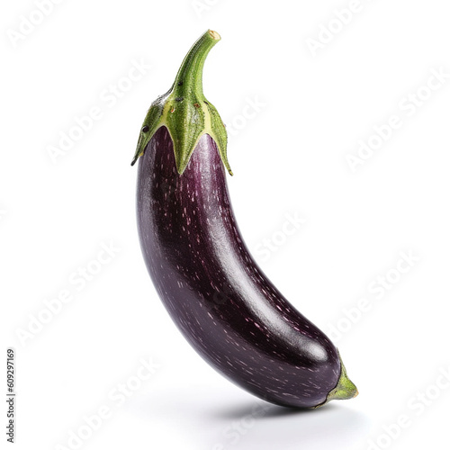 Eggplant on white background. Generative AI