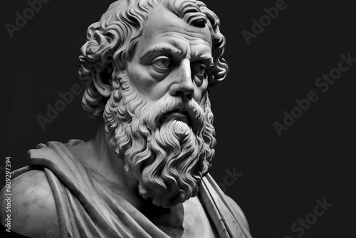 Plate, ancient Greek philosopher from Athens. Generative AI. photo